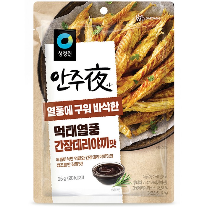 대상 청정원 안주야 먹태열풍 간장데리야끼맛, 25g, 1개 대표 이미지 - 먹태 과자 추천