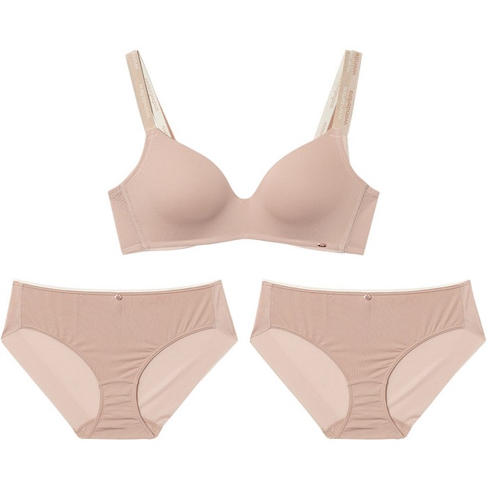 원더브라 아쿠아 V넥 푸쉬업 노와이어 브라 + 팬티 2p 대표 이미지 - 노와이어 브라 팬티 세트 추천