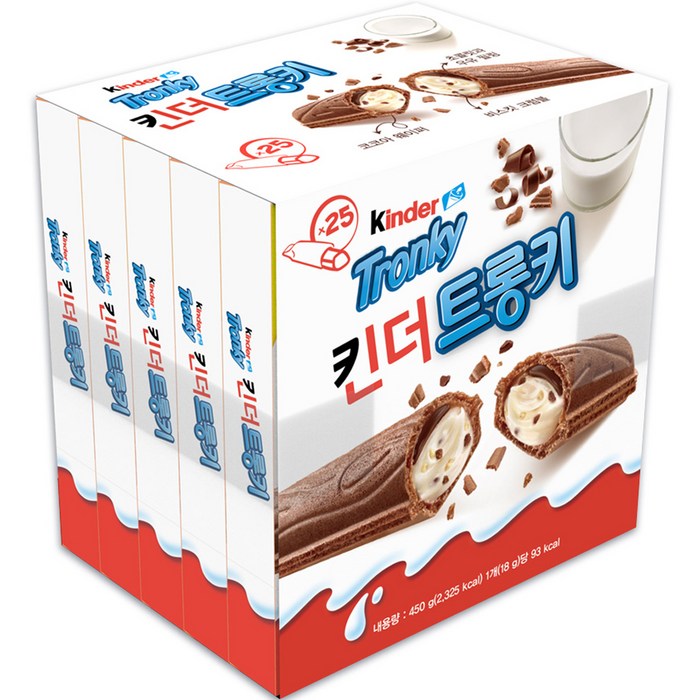 킨더 트롱키 초콜릿 5p, 90g, 5개 대표 이미지 - 킨더카드 추천