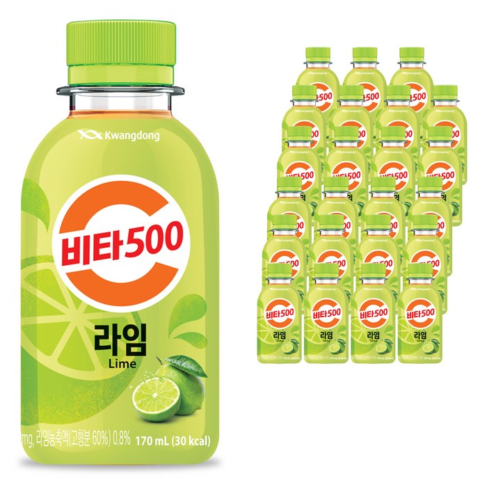 광동제약 비타500 라임 비타민음료, 170ml, 24개 대표 이미지 - 비타민 음료 추천