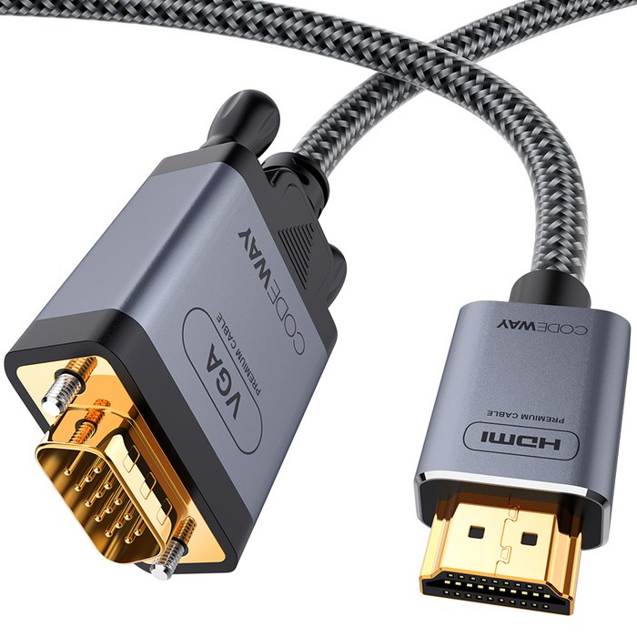 코드웨이 HDMI to VGA RGB 케이블, 1개, 1.2m 대표 이미지 - 모니터 케이블 추천