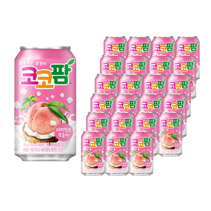 해태htb 코코팜 피치핑크 복숭아, 340ml, 24개 대표 이미지 - 음료수 도매 추천