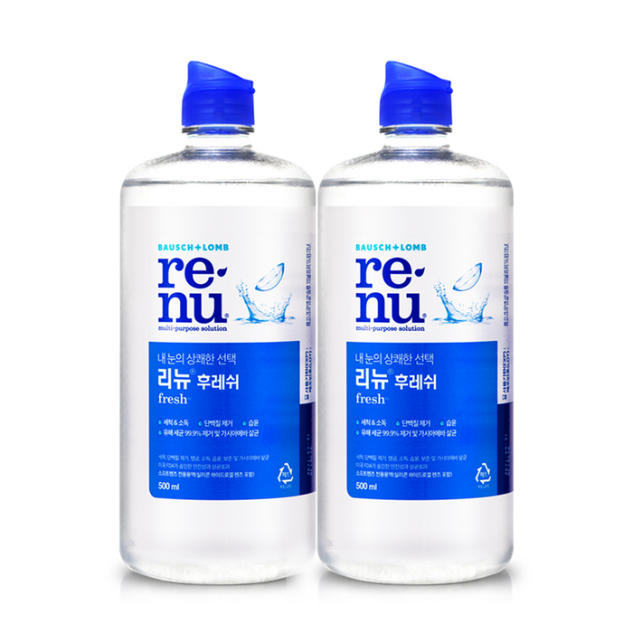 리뉴 후레쉬 렌즈 세정액 500ml, 2개 대표 이미지 - 렌즈 세척액 추천