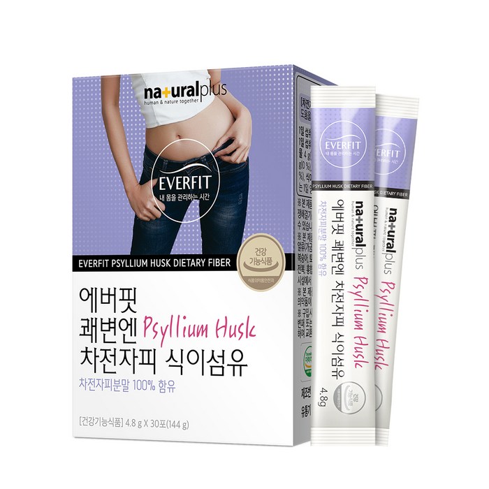 내츄럴플러스 에버핏 쾌변엔 차전자피 식이섬유, 4.8g, 30개입 대표 이미지 - 차전자피 추천