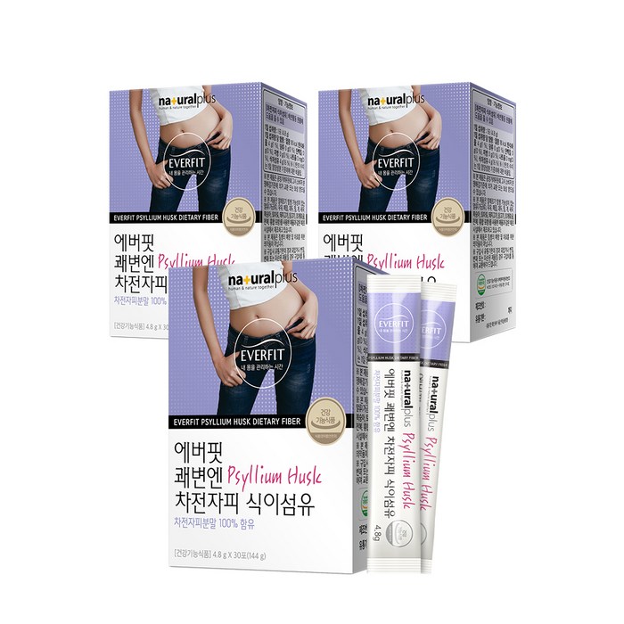 내츄럴플러스 에버핏 쾌변엔 차전자피 식이섬유, 4.8g, 90개입 대표 이미지 - 차전자피 추천