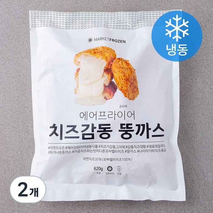 마켓프로즌 치즈감동 뚱까스 (냉동), 620g, 2개 대표 이미지 - 치즈 돈까스 추천