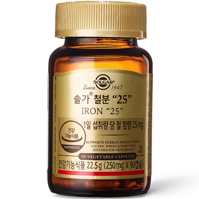 솔가 철분 25, 90정, 1개 대표 이미지 - 빈혈 추천