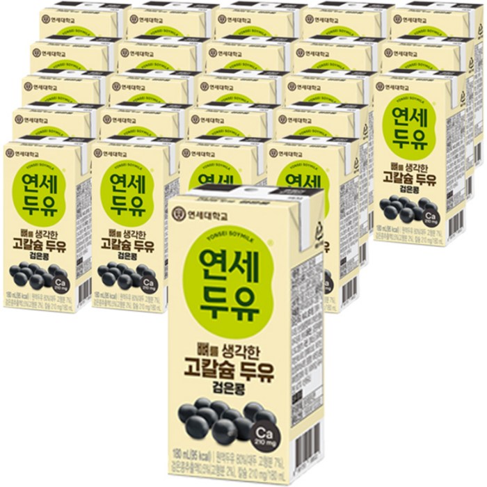 연세두유 뼈를 생각한 고칼슘 두유 검은콩, 180ml, 24개 대표 이미지 - 키크는 음식 추천