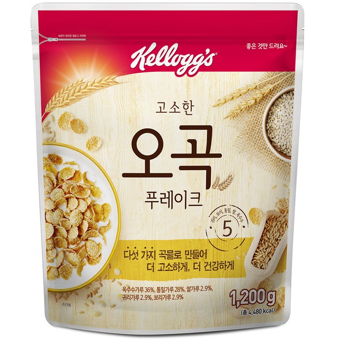 켈로그 고소한 오곡 푸레이크, 1200g, 1개 대표 이미지 - 다이어트 시리얼 추천