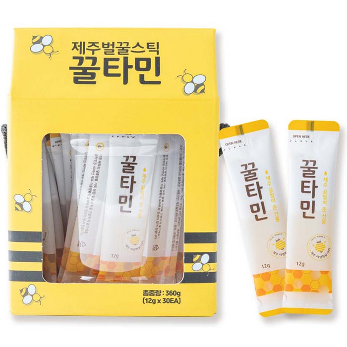 꿀타민 청정 제주 야생화 벌꿀스틱 7호, 360g, 1개 대표 이미지 - 메밀꿀 추천