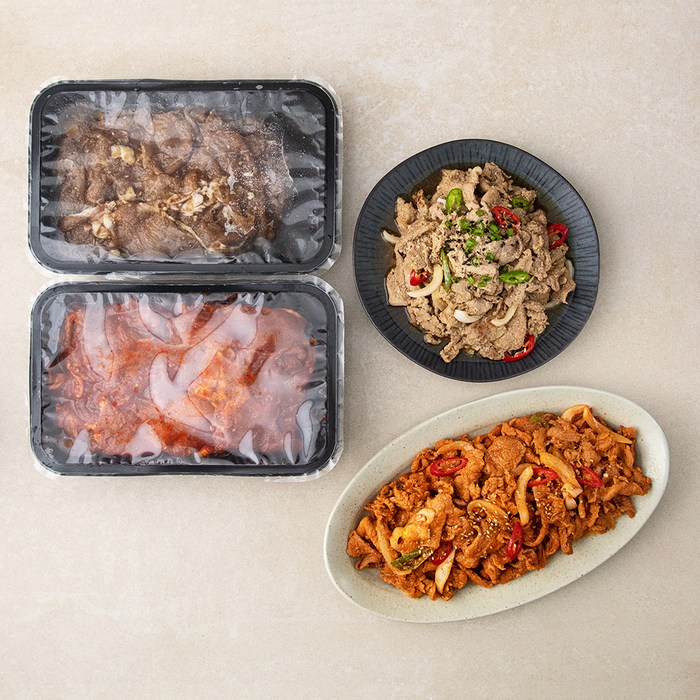 곰곰 한돈 매콤한 제육 볶음 800g + 곰곰 한돈 간장맛 불고기 800g, 1600g, 1세트 대표 이미지 - 제육볶음 추천