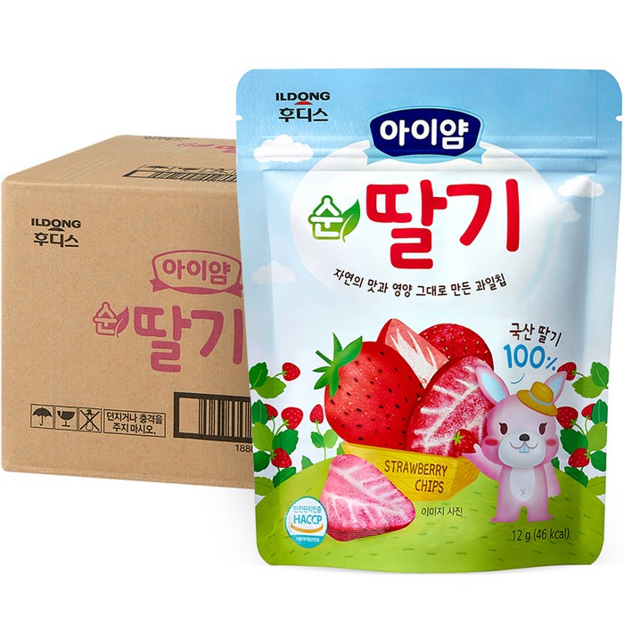 일동후디스 아이얌 동결건조 과일칩 순딸기, 12g, 10개 대표 이미지 - 건조 딸기 추천