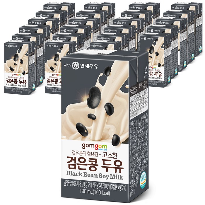 곰곰 고소한 검은콩 두유, 190ml, 24개 대표 이미지 - 고단백 음료 추천