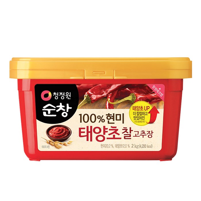 청정원순창 100% 현미 태양초 찰고추장, 2kg, 1개 대표 이미지 - 고추장 추천