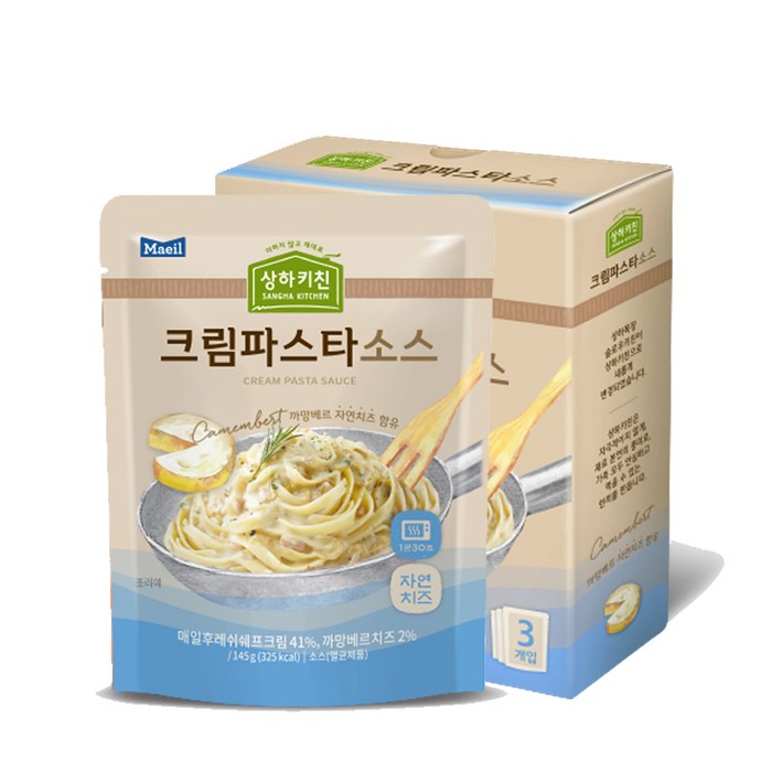 상하키친 크림 파스타소스, 145g, 3개 대표 이미지 - 크림 파스타 추천