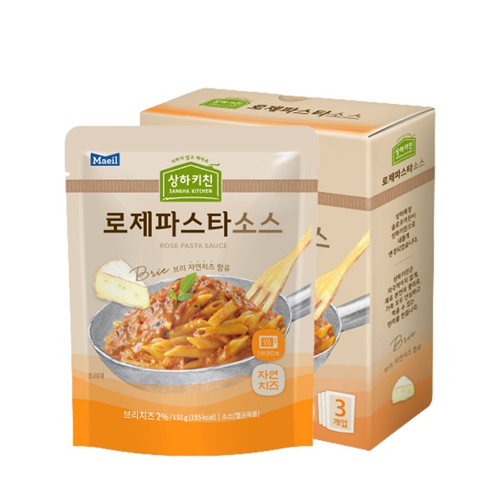 상하키친 로제 파스타소스, 155g, 3개 대표 이미지 - 로제소스 추천