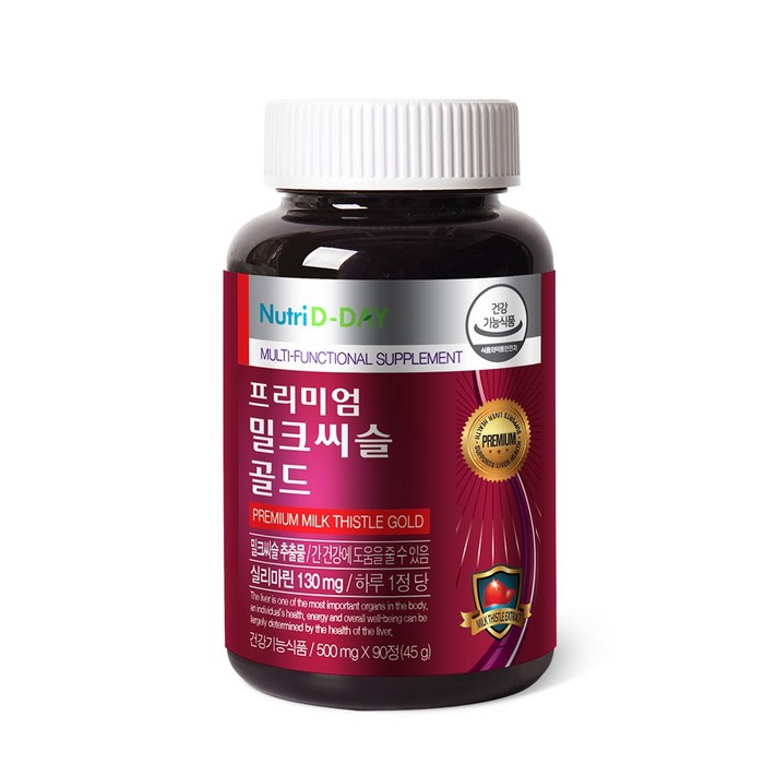 뉴트리디데이 프리미엄 밀크씨슬 골드 500mg, 45g, 1개 대표 이미지 - 피곤할때 추천