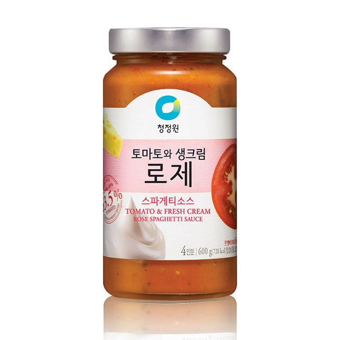 청정원 토마토와생크림 로제 스파게티소스, 600g, 1개 대표 이미지 - 파스타 레시피 추천