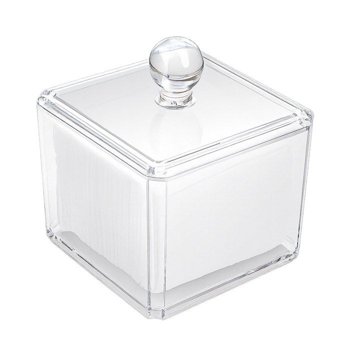 리빙공감 화장솜 다용도 케이스 수납함, 투명, 1개