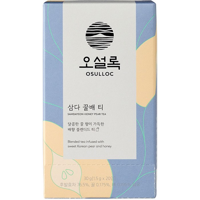 오설록 삼다 꿀배 티, 1.5g, 20개 대표 이미지 - 차 음료 추천