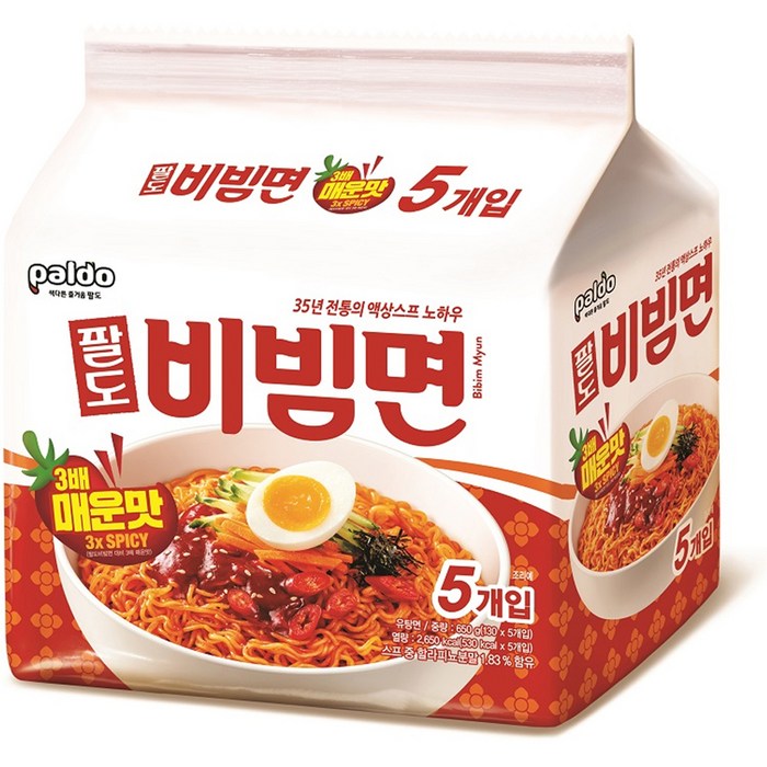 팔도비빔면 매운맛 130g, 5개 대표 이미지 - 생라면 추천