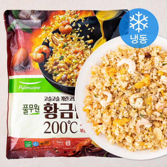 풀무원 고슬고슬 계란코팅 황금밥알 새우 갈릭 볶음밥 (냉동), 840g, 1개 대표 이미지 - 버터밥 추천