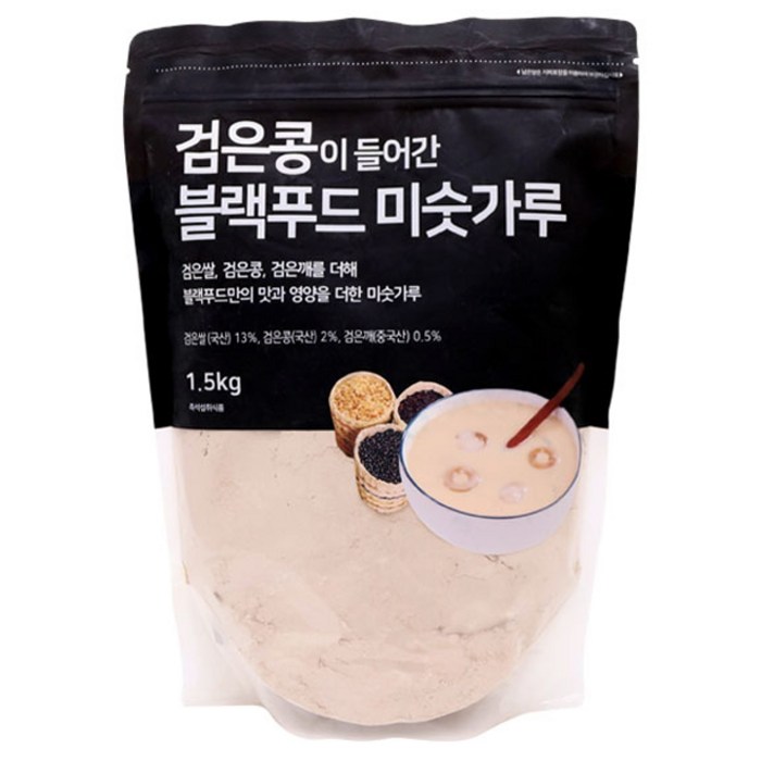 태광선식 검은콩이 들어간 블랙푸드 미숫가루, 1.5kg, 1개 대표 이미지 - 미숫가루 추천