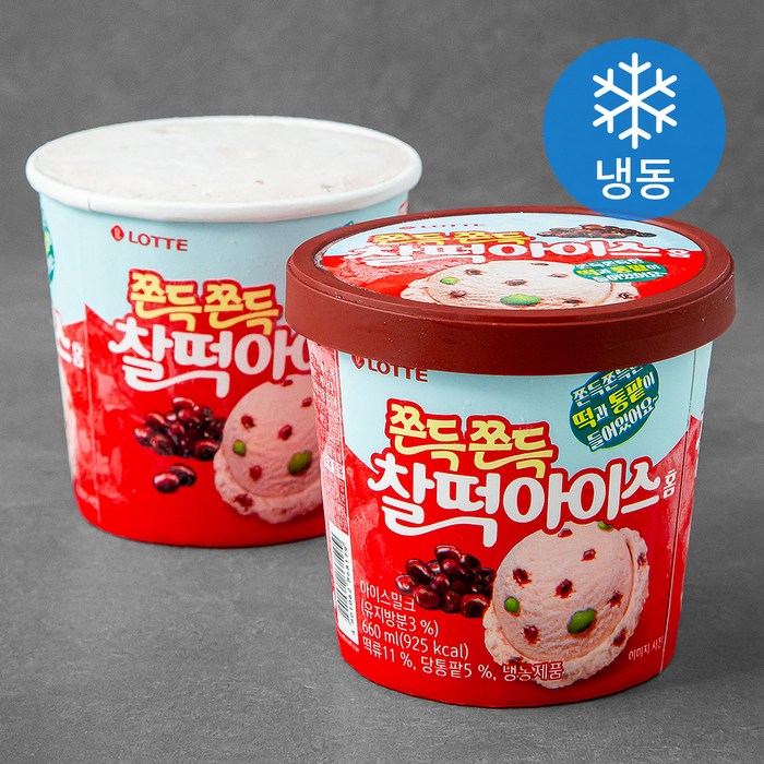 롯데제과 찰떡아이스 홈 컵 아이스크림 (냉동), 660ml, 2개 대표 이미지 - 롯데 아이스크림 추천