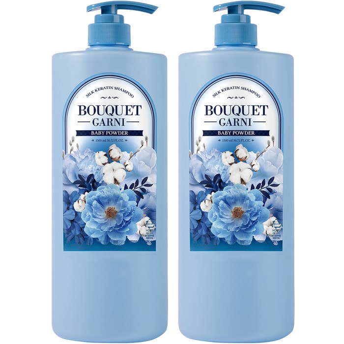 부케가르니 실크 케라틴 샴푸 베이비파우더향, 1500ml, 2개 대표 이미지 - 부케가르니 추천