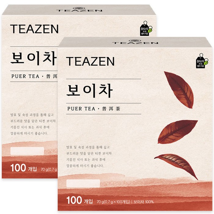 티젠 보이차 티백, 0.7g, 200개 대표 이미지 - 차 음료 추천