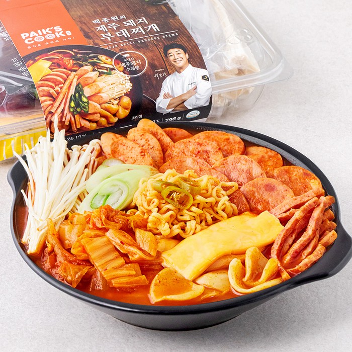 빽쿡 제주 돼지 부대찌개, 796g, 1개 대표 이미지 - 해장 추천