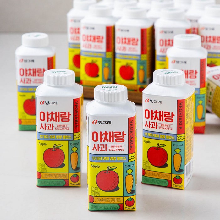 빙그레 야채랑사과, 190ml, 24팩 대표 이미지 - 하루야채 추천