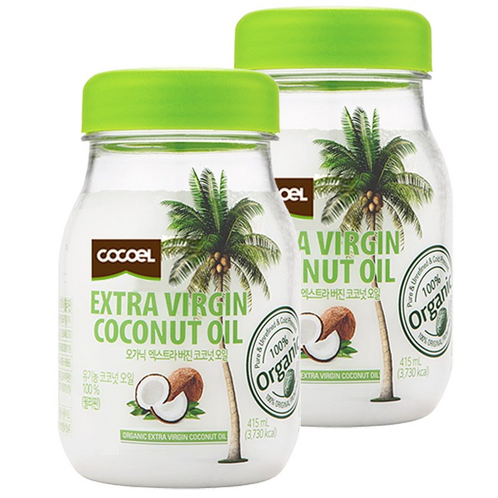 코코엘 엑스트라 버진 코코넛오일, 415ml, 2병 대표 이미지 - 코코넛 오일 추천