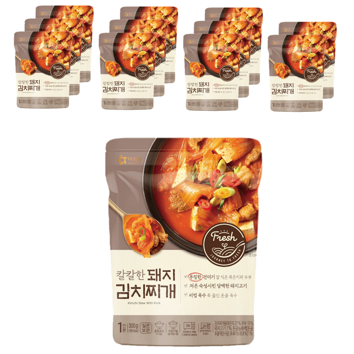 아워홈 칼칼한 돼지김치찌개, 300g, 12개 대표 이미지 - 돼지고기 김치찌개 추천