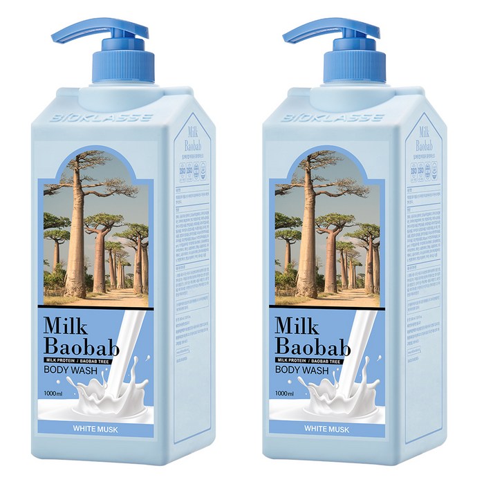 밀크바오밥 바디워시 화이트머스크향, 1000ml, 2개 대표 이미지 - 화이트머스크 바디워시 추천