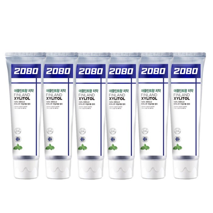 2080 애플민트향 자일리톨 치약, 120g, 6개 대표 이미지 - 2080 치약 추천