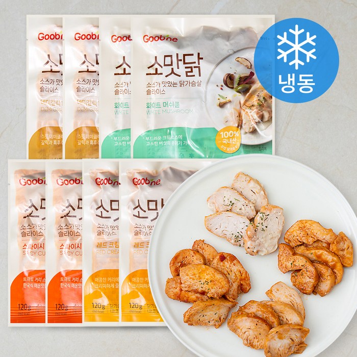 굽네 소스가 맛있는 닭가슴살 120g 4종 x 2개입 세트 960g (냉동), 1세트 대표 이미지 - 단백질 식단 추천