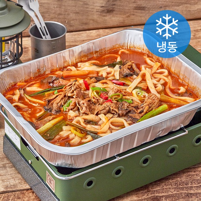 프레시지 캠핑포차 얼큰 버섯 칼국수 2인분 (냉동), 1160g, 1팩 대표 이미지 - 버섯전골 추천