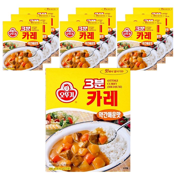 오뚜기 3분 카레 약간매운맛, 200g, 10개 대표 이미지 - 자취요리 추천