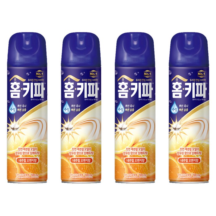 홈키파 에어졸 내츄럴오렌지향, 500ml, 4개 대표 이미지 - 살충제 추천