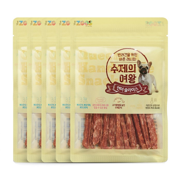수제의여왕 강아지 간식, 연어슬라이스, 5개 대표 이미지 - 강아지 수제간식 추천