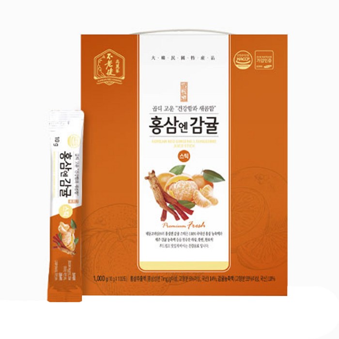 불로건 홍삼엔 감귤 스틱, 10g, 100개 대표 이미지 - 짜먹는 홍삼 추천