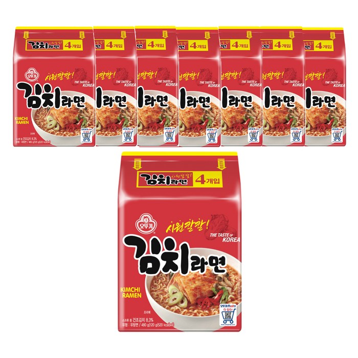 오뚜기 김치라면 120g, 32개 대표 이미지 - 오뚜기 라면 추천