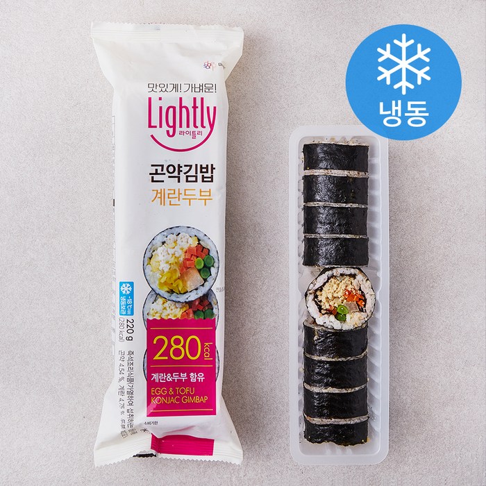 라이틀리 계란두부 곤약김밥 (냉동), 220g, 1개 대표 이미지 - 저탄수화물 식단 추천