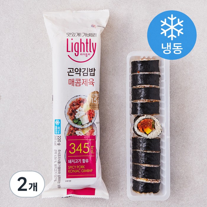 라이틀리 매콤제육 곤약김밥 (냉동), 220g, 2개 대표 이미지 - 저탄수화물 식단 추천