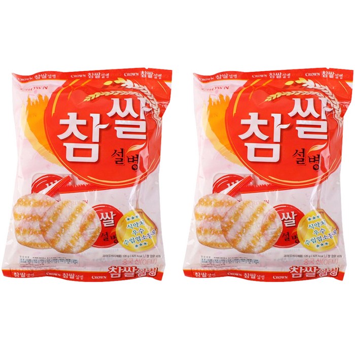 크라운 참쌀설병, 128g, 2개 대표 이미지 - 달달한 과자 추천