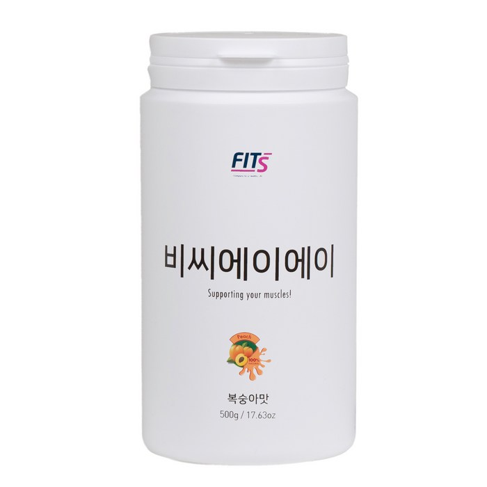 핏츠 단백질 보충제 쉐이크 BCAA 복숭아 핏츠 + 쉐이커 + 스푼 + 파우치, 500g, 1개 대표 이미지 - BCAA 추천