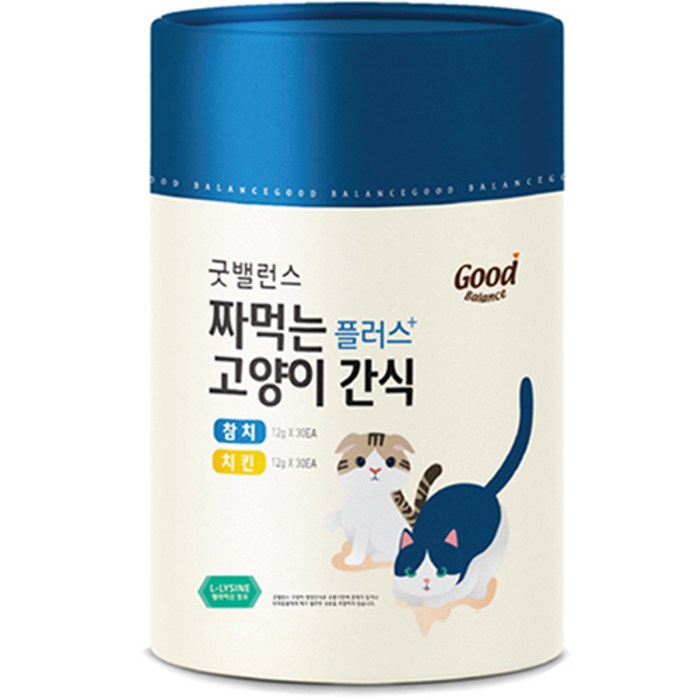 굿밸런스 짜먹는 고양이 간식 플러스, 참치 30p + 치킨 30p, 1세트 대표 이미지 - 고양이 닭가슴살 추천