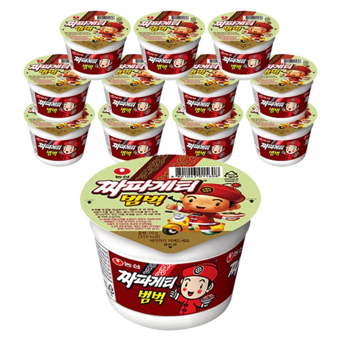 농심 짜파게티 범벅 미니 컵라면 70g, 12개 대표 이미지 - 점보 도시락 라면 추천