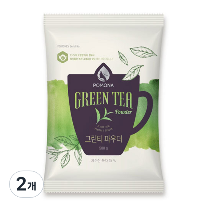 포모나 그린티 파우더, 500g, 2개, 2개 대표 이미지 - 말차라떼 추천